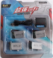 Baterie 3.7V 500mAh Li-Pol (Sada baterií 4ks Li-Pol) + USB nabíjecí kabel pro drony X5HW a X5HC